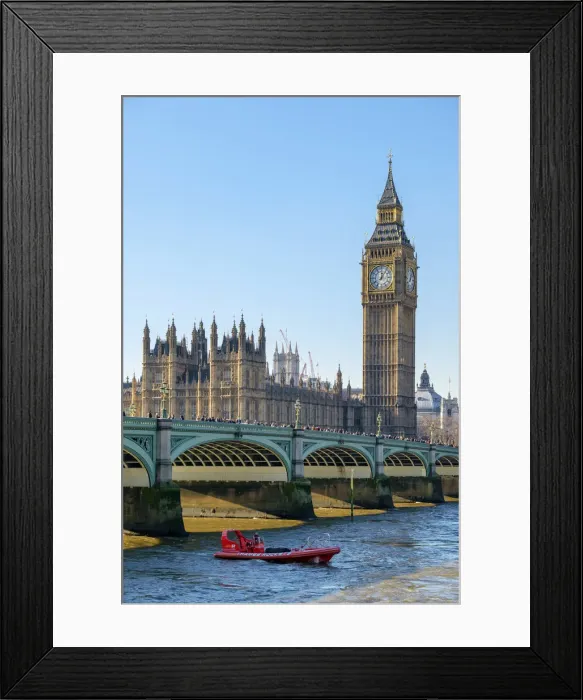 Framed Print : United Kingdom, England, London. Westminster Bridge on River Thames, in front of Palace Framed Print : United Kingdom, England, London. Westminster Bridge on River Thames, in front of Palace