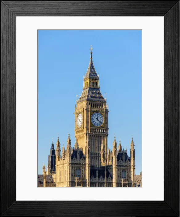 Framed Print : United Kingdom, England, London. The clock tower of Big Ben (Elizabeth Tower) above Framed Print : United Kingdom, England, London. The clock tower of Big Ben (Elizabeth Tower) above