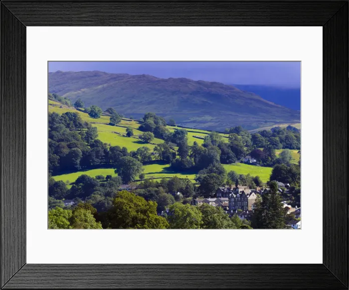 Framed Print : Europe, Great Britain, England, Cumbria, Lake District - view of Ambleside village Framed Print : Europe, Great Britain, England, Cumbria, Lake District - view of Ambleside village