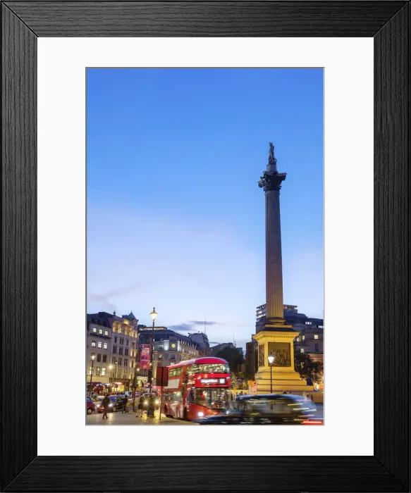 Framed Print : Europe, Great Britain, England, London, Trafalgar Square at dusk with traffic Framed Print : Europe, Great Britain, England, London, Trafalgar Square at dusk with traffic