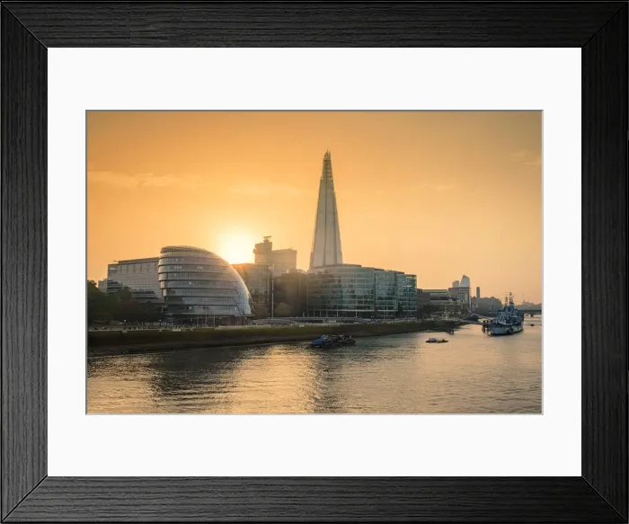 Framed Print : Europe, Great Britain, England, London, the Thames, Shard, City Hall and Thames Path Framed Print : Europe, Great Britain, England, London, the Thames, Shard, City Hall and Thames Path