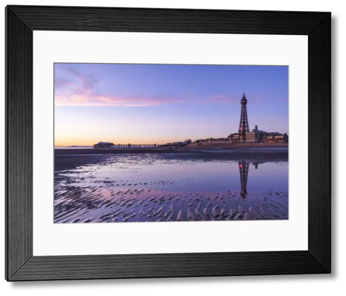 Framed Print : Europe, England, Lancashire, Blackpool, Blackpool Tower and Beach Framed Print : Europe, England, Lancashire, Blackpool, Blackpool Tower and Beach