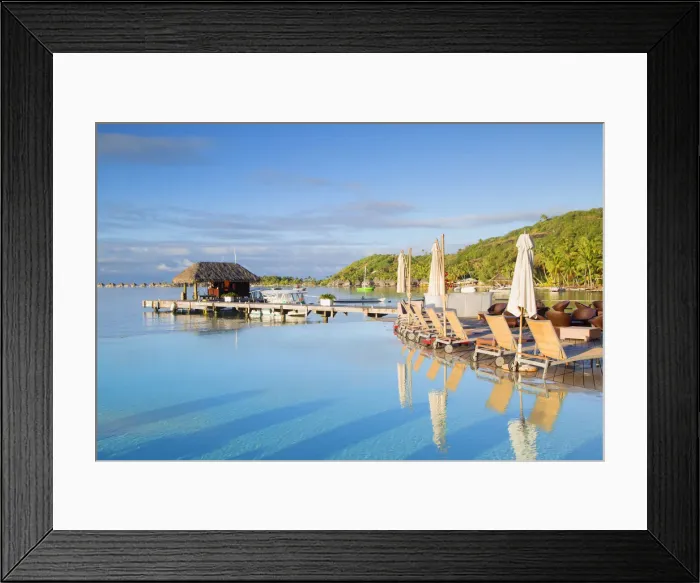 Framed Print : Pool and jetty of Sofitel Hotel, Bora Bora, Society Islands, French Polynesia Framed Print : Pool and jetty of Sofitel Hotel, Bora Bora, Society Islands, French Polynesia