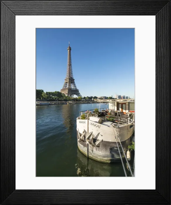 Framed Print : Banks of the Seine with Eiffel Tower, Paris, France Framed Print : Banks of the Seine with Eiffel Tower, Paris, France