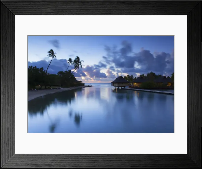 Framed Print : Overwater bungalows of Intercontinental Mo orea Resort, Hauru Point, Moorea, Society Framed Print : Overwater bungalows of Intercontinental Mo orea Resort, Hauru Point, Moorea, Society