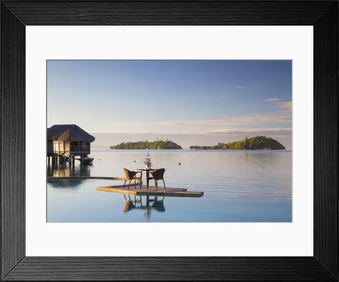 Framed Print : Pool of Sofitel Hotel with Sofitel Private Island in background, Bora Bora, Society Framed Print : Pool of Sofitel Hotel with Sofitel Private Island in background, Bora Bora, Society