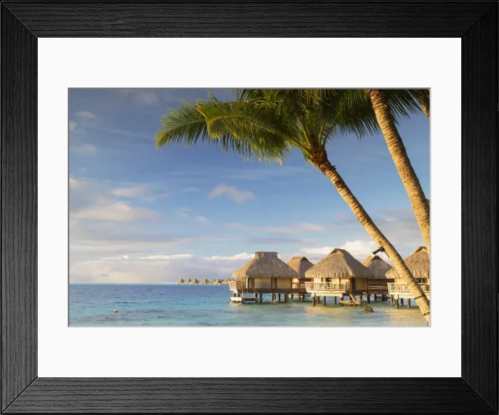 Framed Print : Overwater bungalows of Le Maitai Hotel and Intercontinental Bora Bora Le Moana Resort Framed Print : Overwater bungalows of Le Maitai Hotel and Intercontinental Bora Bora Le Moana Resort