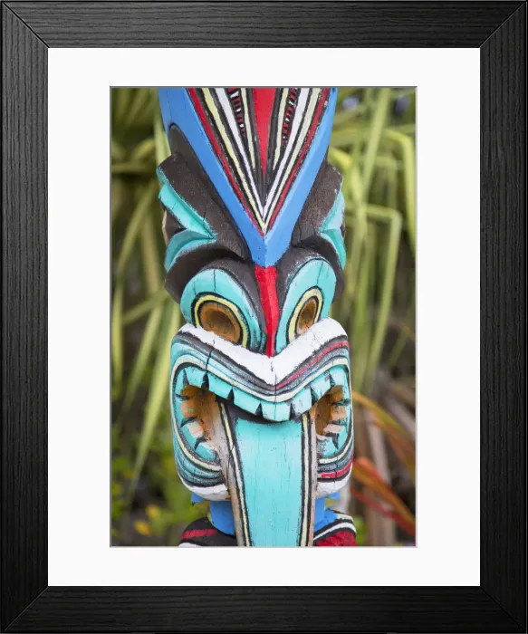 Framed Print : Carved wooden statue, Bora Bora, Society Islands, French Polynesia Framed Print : Carved wooden statue, Bora Bora, Society Islands, French Polynesia
