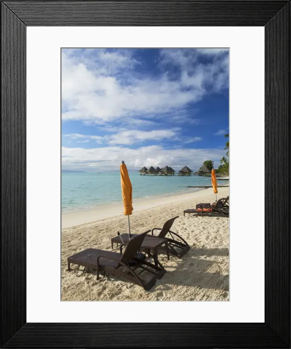 Framed Print : Beach of Intercontinental Bora Bora Le Moana Resort, Bora Bora, Society Islands, French Framed Print : Beach of Intercontinental Bora Bora Le Moana Resort, Bora Bora, Society Islands, French