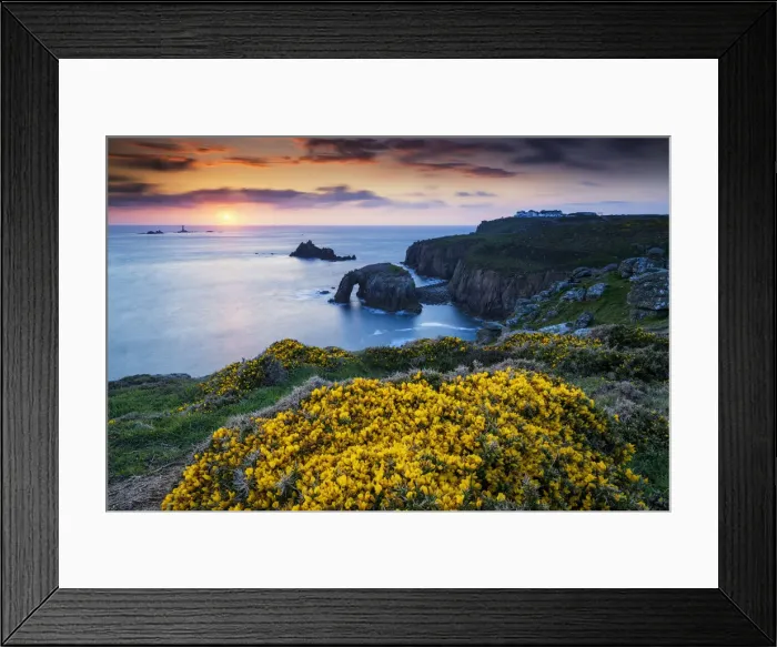 Framed Print : Sunset at Lands Land, Cornwall, England Framed Print : Sunset at Lands Land, Cornwall, England