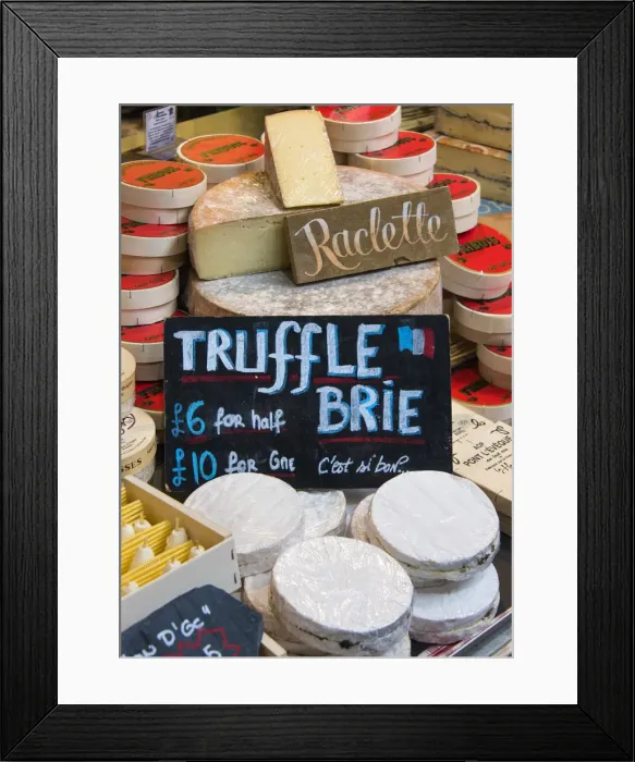 Framed Print : Cheese stall in the Borough Market, Southwark, London, England Framed Print : Cheese stall in the Borough Market, Southwark, London, England