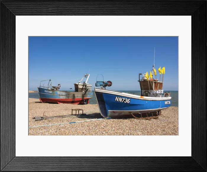 Framed Print : Traditional fishing boats on the shingle beach at Hastings, Sussex, England Framed Print : Traditional fishing boats on the shingle beach at Hastings, Sussex, England