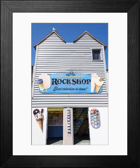 Framed Print : The Rock Shop, Hastings Old Town, Sussex, England Framed Print : The Rock Shop, Hastings Old Town, Sussex, England