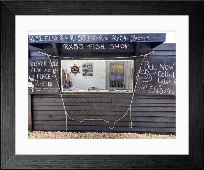 Framed Print : Freshly caught fish on sale in the traditional shop in Hastings Old Town, Sussex, England Framed Print : Freshly caught fish on sale in the traditional shop in Hastings Old Town, Sussex, England