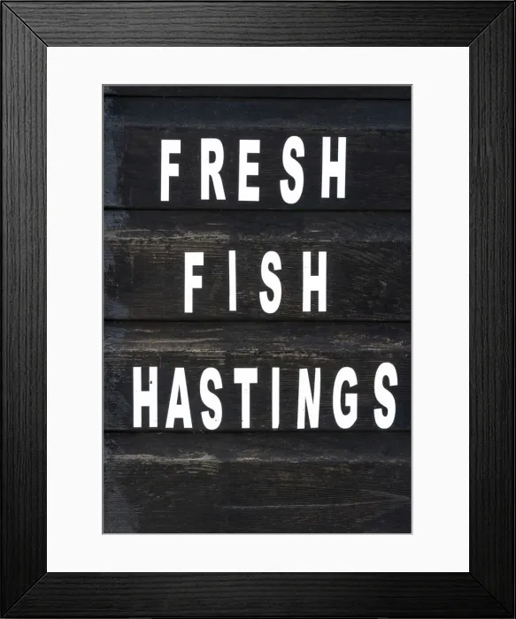 Framed Print : Freshly caught fish on sale in Hastings Old Town, Sussex, England Framed Print : Freshly caught fish on sale in Hastings Old Town, Sussex, England