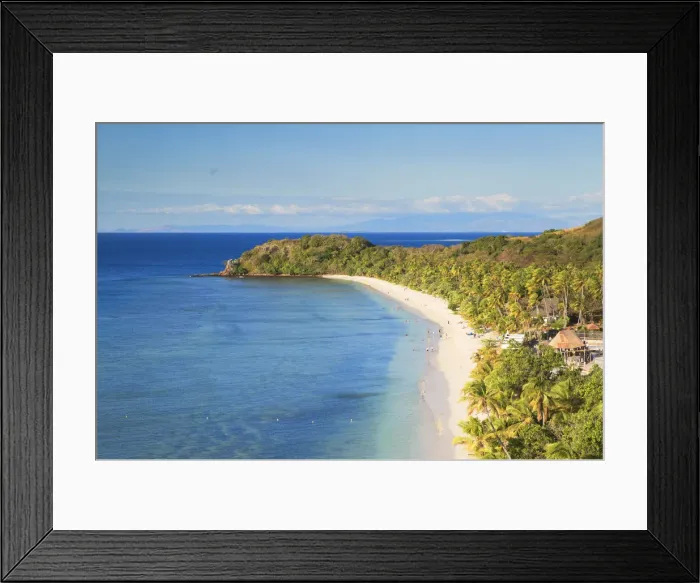 Framed Print : Beach at Mana Island Resort, Mana Island, Mamanuca Islands, Fiji