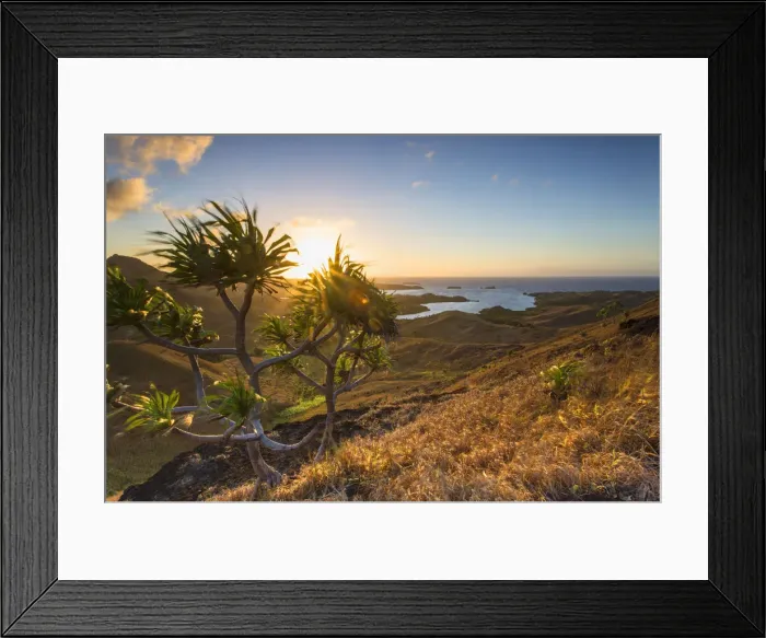 Framed Print : View of Nacula Island at dawn, Yasawa Islands, Fiji Framed Print : View of Nacula Island at dawn, Yasawa Islands, Fiji