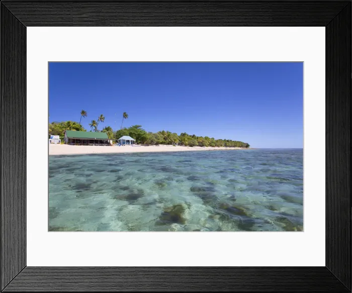 Framed Print : Bounty Island Resort on Bounty Island, Mamanuca Islands, Fiji (PR)
