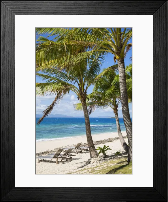 Framed Print : Beach at Bounty Island Resort on Bounty Island, Mamanuca Islands, Fiji (PR)