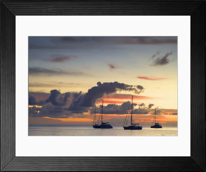 Framed Print : Yachts moored at sunset, Waya Island, Yasawa Islands, Fiji Framed Print : Yachts moored at sunset, Waya Island, Yasawa Islands, Fiji