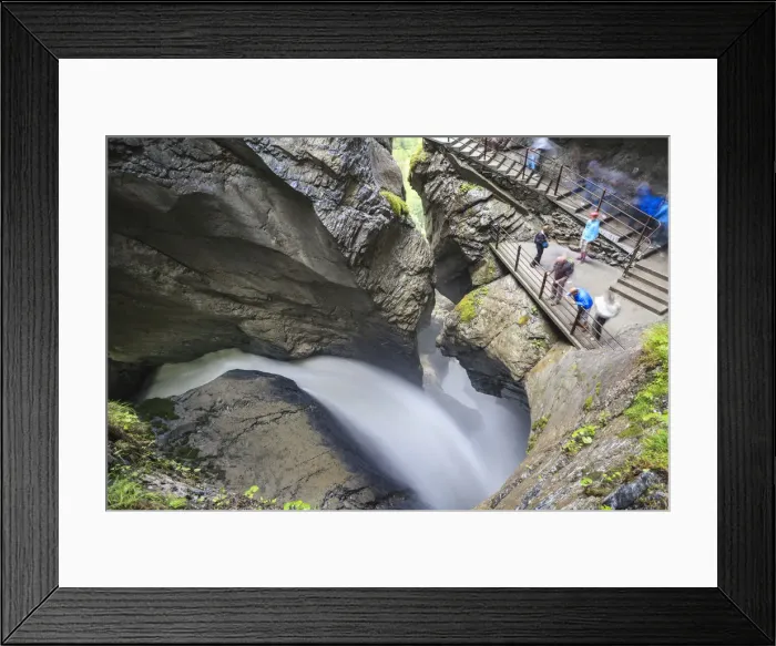 Framed Print : Waterfall in the Natural Park of Lauterbrunnen Grindelwald Bernese Oberland Canton Framed Print : Waterfall in the Natural Park of Lauterbrunnen Grindelwald Bernese Oberland Canton
