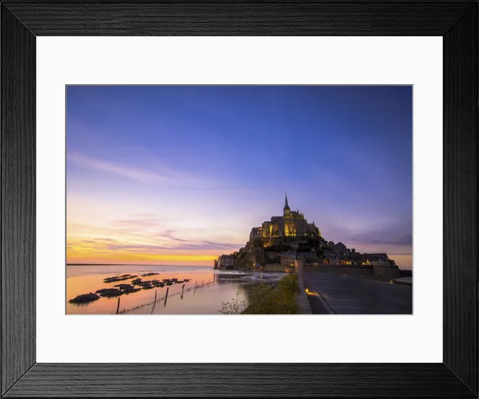 Framed Print : Mont St Michel, Normandy, France Mont St Michel photographed at sunset at high tide Framed Print : Mont St Michel, Normandy, France Mont St Michel photographed at sunset at high tide