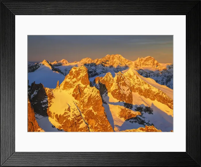Framed Print : Aerial view of peaks Torrone and Bernina Group at sunset Masino Valley Valtellina Framed Print : Aerial view of peaks Torrone and Bernina Group at sunset Masino Valley Valtellina