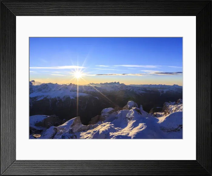 Framed Print : Aerial view of Catinaccio Group at sunset Framed Print : Aerial view of Catinaccio Group at sunset