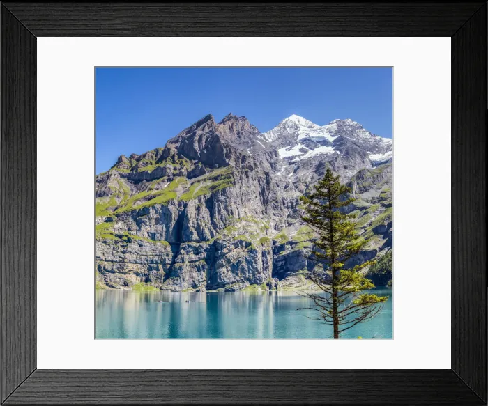 Framed Print : Boat trip around Lake Oeschinensee Bernese Oberland Kandersteg Canton of Bern Switzerland Framed Print : Boat trip around Lake Oeschinensee Bernese Oberland Kandersteg Canton of Bern Switzerland