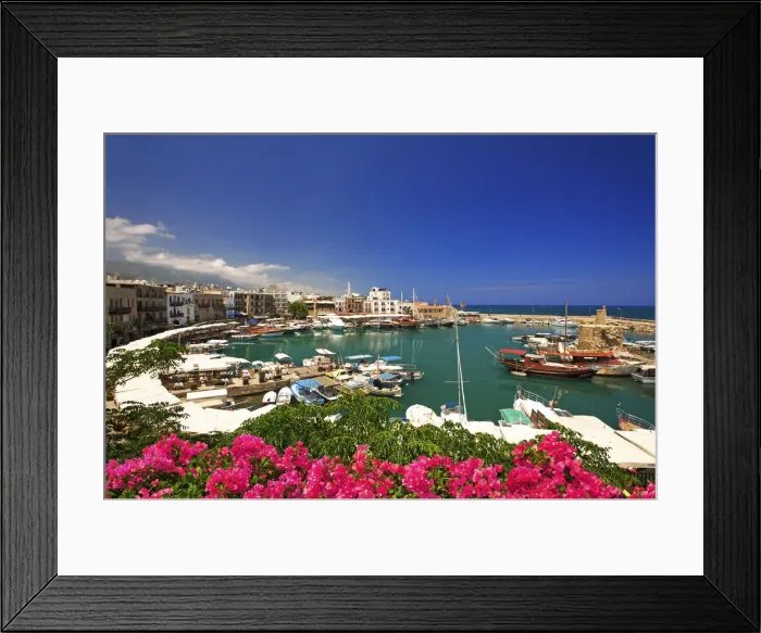 Framed Print : Harbour of Girne or Keryneia in North Cyprus