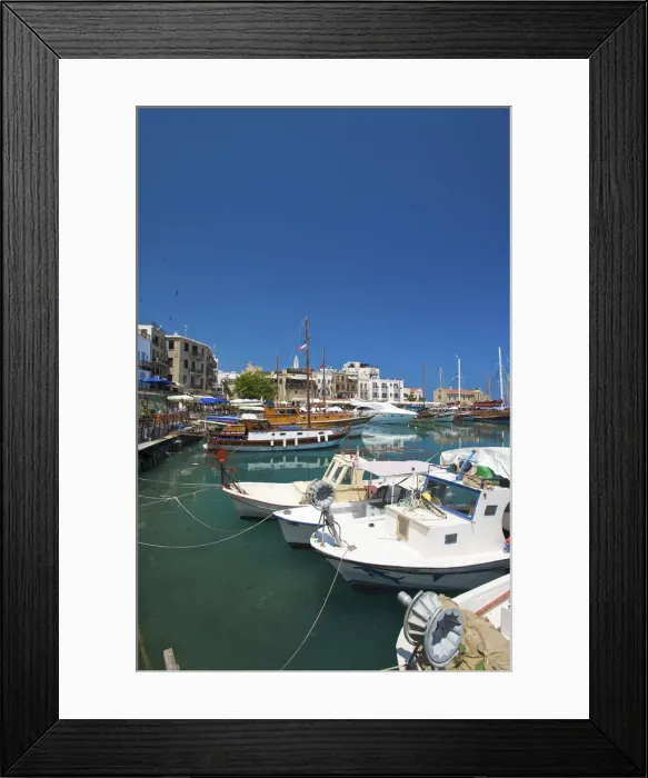 Framed Print : Harbour of Girne or Keryneia in North Cyprus