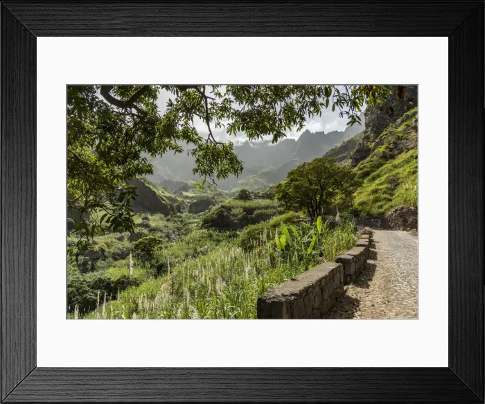Framed Print : africa, Cape Verde, Santo Antao. An ancient road in the Paul Valley Framed Print : africa, Cape Verde, Santo Antao. An ancient road in the Paul Valley
