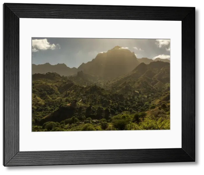 Framed Print : africa, Cape Verde, Santiago. View of the Pico da Antonia