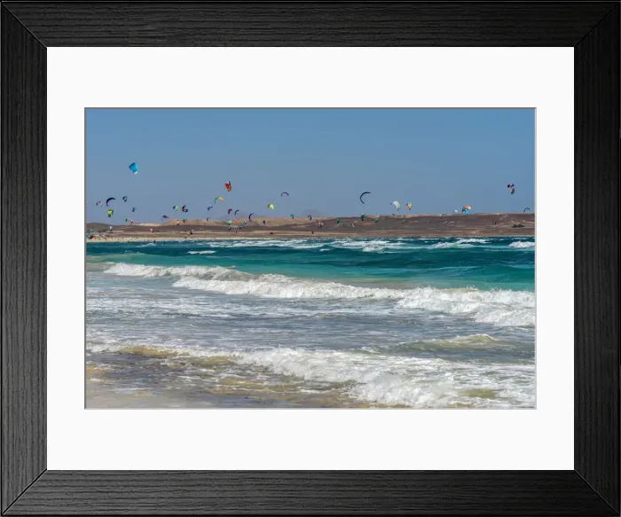 Framed Print : africa, Cape Verde, Sal. Kitesurfer