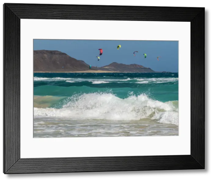 Framed Print : africa, Cape Verde, Sal. Kitesurfer Framed Print : africa, Cape Verde, Sal. Kitesurfer