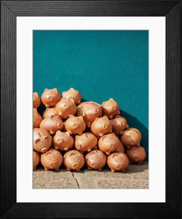Framed Print : Piggybanks in Raquira, Boyaca Department, Colombia Framed Print : Piggybanks in Raquira, Boyaca Department, Colombia