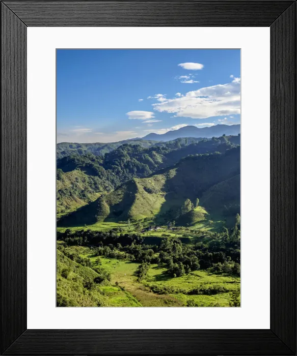 Framed Print : Landscape of Quindio River Valley, Salento, Quindio Department, Colombia Framed Print : Landscape of Quindio River Valley, Salento, Quindio Department, Colombia