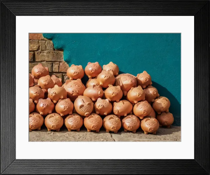 Framed Print : Piggybanks in Raquira, Boyaca Department, Colombia Framed Print : Piggybanks in Raquira, Boyaca Department, Colombia