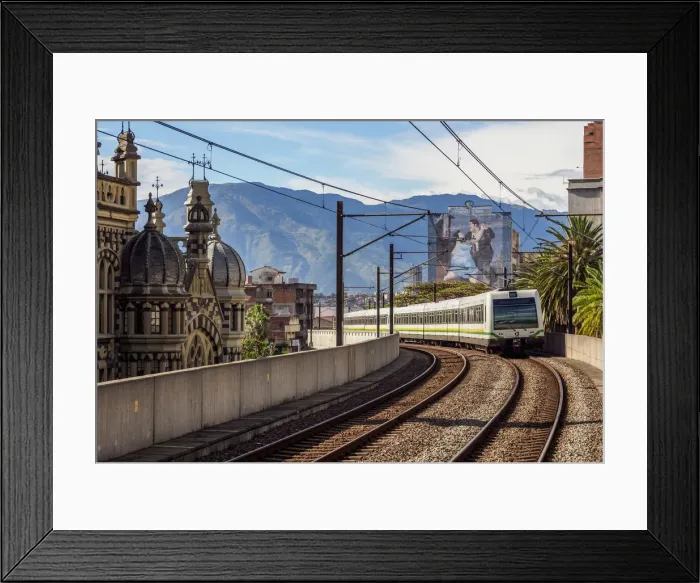 Framed Print : Metro Train leaving Parque Berrio Station, Medellin, Antioquia Department, Colombia Framed Print : Metro Train leaving Parque Berrio Station, Medellin, Antioquia Department, Colombia