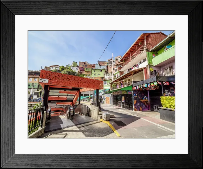 Framed Print : Escalator in Comuna 13, Medellin, Antioquia Department, Colombia Framed Print : Escalator in Comuna 13, Medellin, Antioquia Department, Colombia
