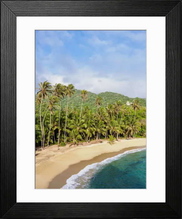 Framed Print : El Cabo San Juan del Guia beach, elevated view, Tayrona National Natural Park, Magdalena Framed Print : El Cabo San Juan del Guia beach, elevated view, Tayrona National Natural Park, Magdalena