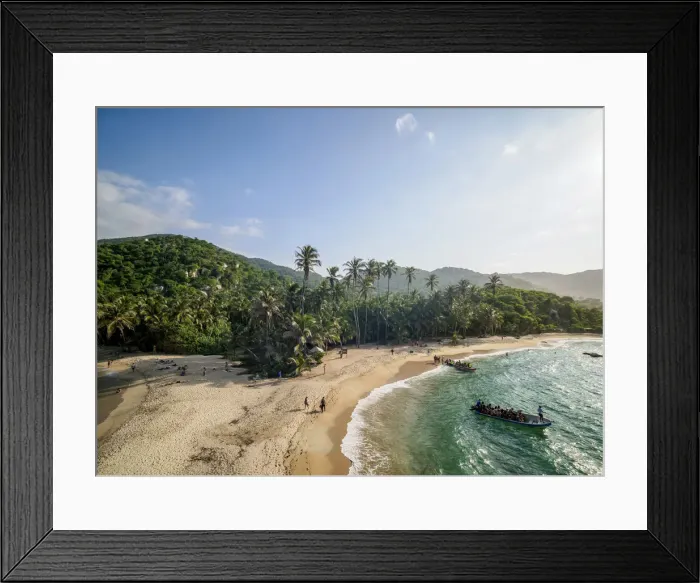 Framed Print : El Cabo San Juan del Guia beach, elevated view, Tayrona National Natural Park, Magdalena Framed Print : El Cabo San Juan del Guia beach, elevated view, Tayrona National Natural Park, Magdalena
