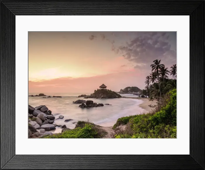 Framed Print : El Cabo San Juan del Guia beach at sunrise, Tayrona National Natural Park, Magdalena Framed Print : El Cabo San Juan del Guia beach at sunrise, Tayrona National Natural Park, Magdalena