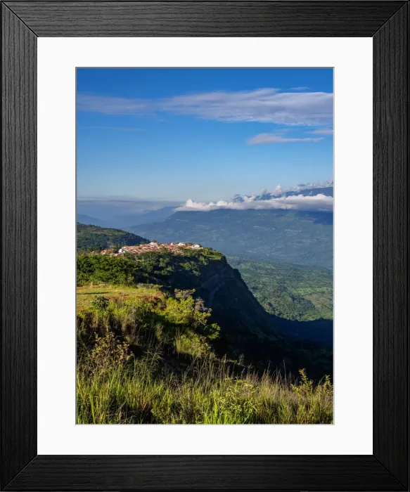 Framed Print : Landscape with Barichara town, Santander Department, Colombia Framed Print : Landscape with Barichara town, Santander Department, Colombia