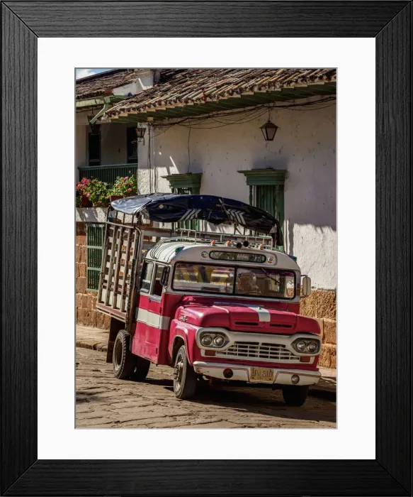 Framed Print : Vintage Car in Barichara, Santander Department, Colombia Framed Print : Vintage Car in Barichara, Santander Department, Colombia
