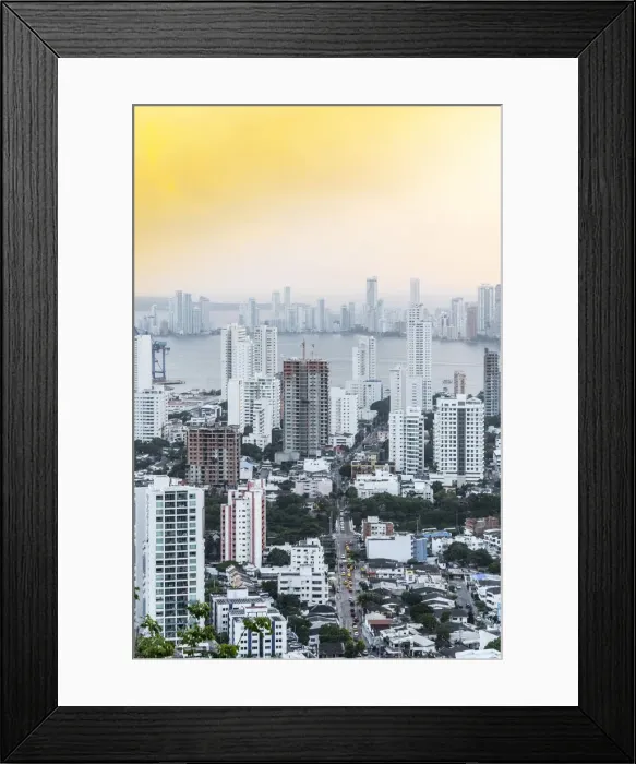 Framed Print : Colombia, Caribbean coast, Cartagena, Caribbean, view of the skyline of the port of Framed Print : Colombia, Caribbean coast, Cartagena, Caribbean, view of the skyline of the port of