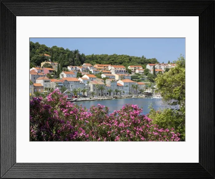 Framed Print : Europe, Croatia, Dalmatia, Korcula island, Vela Luka town, view of the centre of town Framed Print : Europe, Croatia, Dalmatia, Korcula island, Vela Luka town, view of the centre of town