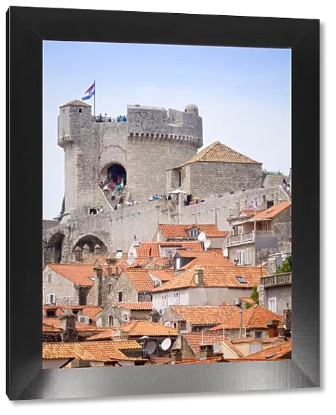 Europe, Croatia, Dalmatia, Dubrovnik, the Minceta Tower on the old city walls - part