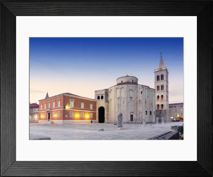 Framed Print : Europe, Croatia, Dalmatia, Zadar, historic centre of town with ruins of the Roman