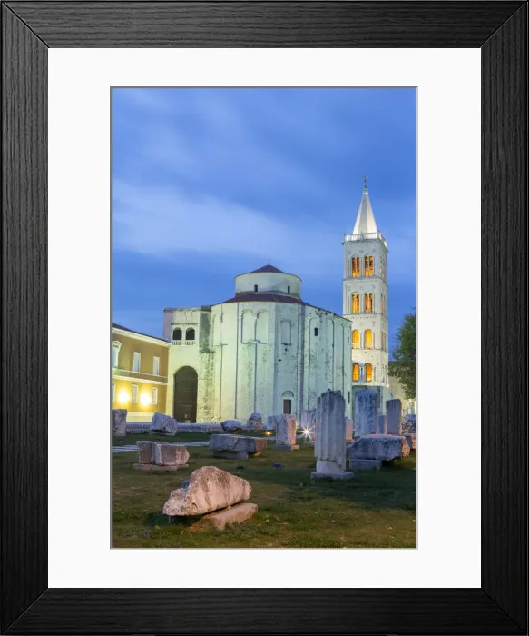 Framed Print : Europe, Croatia, Dalmatia, Zadar, historic centre of town with ruins of the Roman